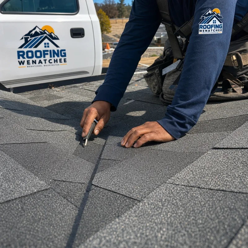 Asphalt shingle roof valley with clean straight cuts and proper underlayment protection